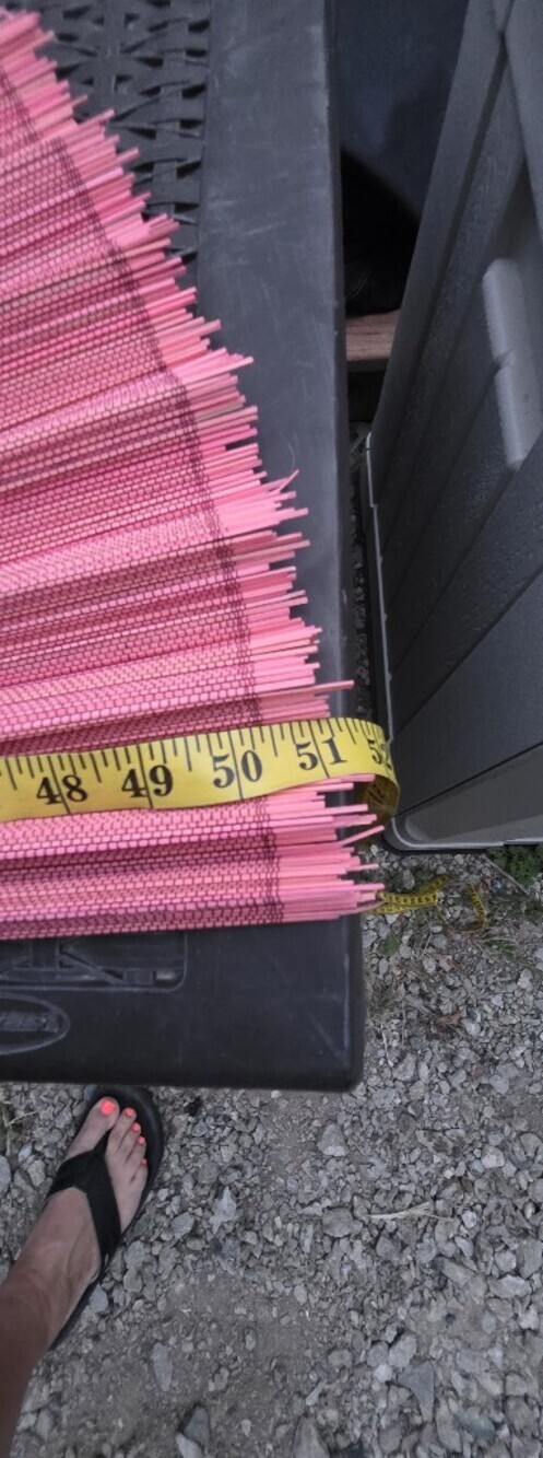 Bamboo Wall Fan Pink Woven Pleated Decor Boho Home Accent Asian - Picture 2 of 4